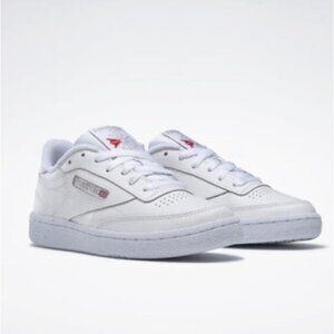 Reebok Classic C85 White Leather Lace Up Sneakers Club C 85 Running Shoes